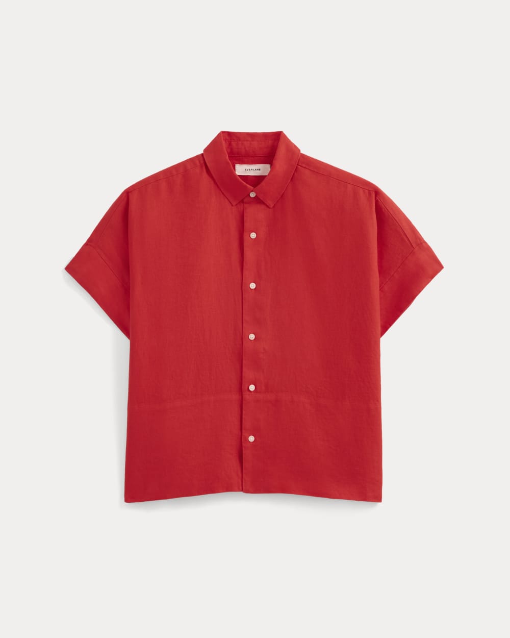The Boxy Shirt in Linen in Fiery Red — alternate view