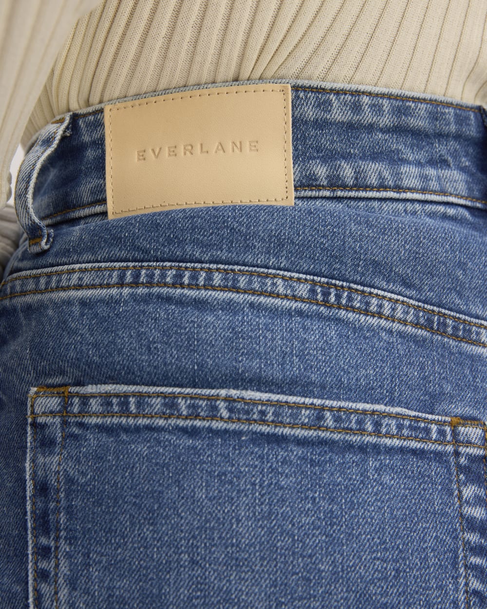The Way-High® Hourglass Jean in Mid Indigo — detail view