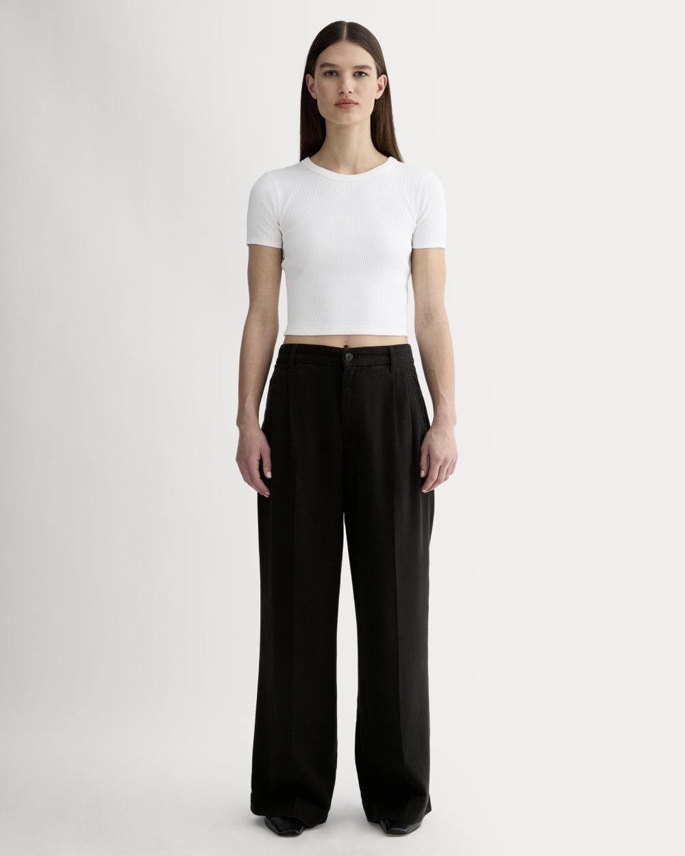 The Trouser in Buttersoft in Black — front view