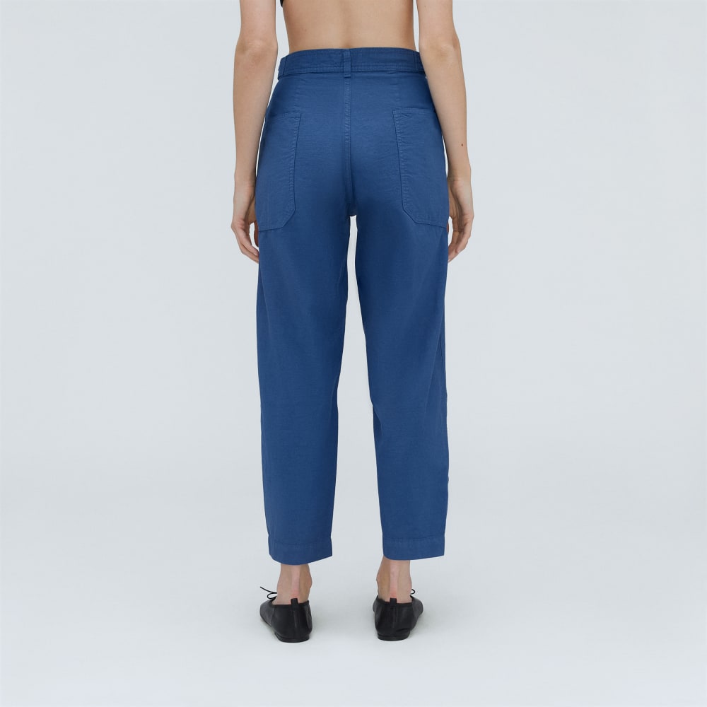 The Fatigue Barrel Pant in Deep Blue — detail view