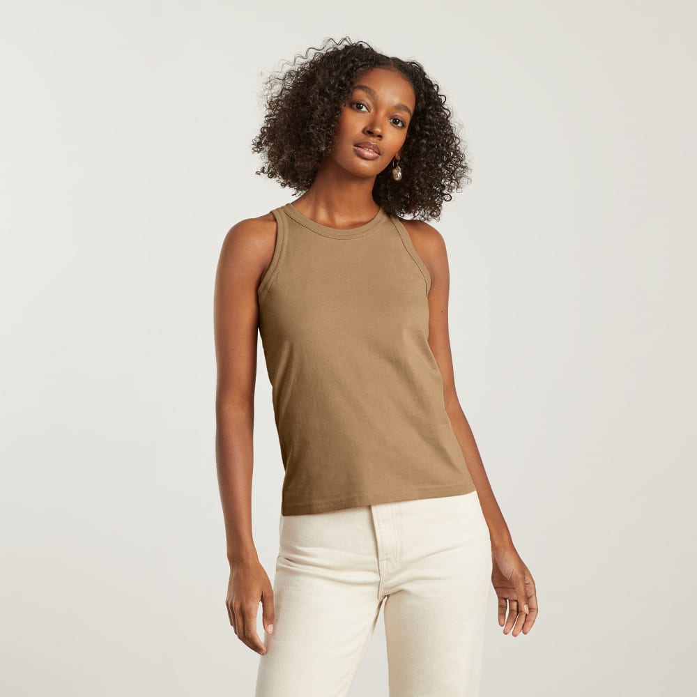 The Tank in Essential Cotton in Iced Coffee — alternate view