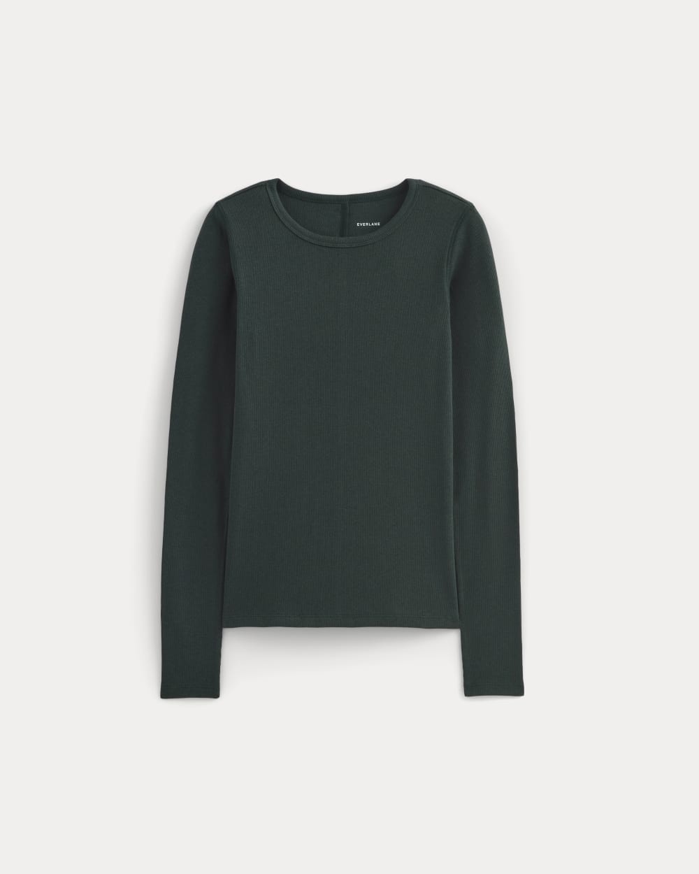 The Luxe Rib Long-Sleeve Crew in Heathered Dark Sea — alternate view