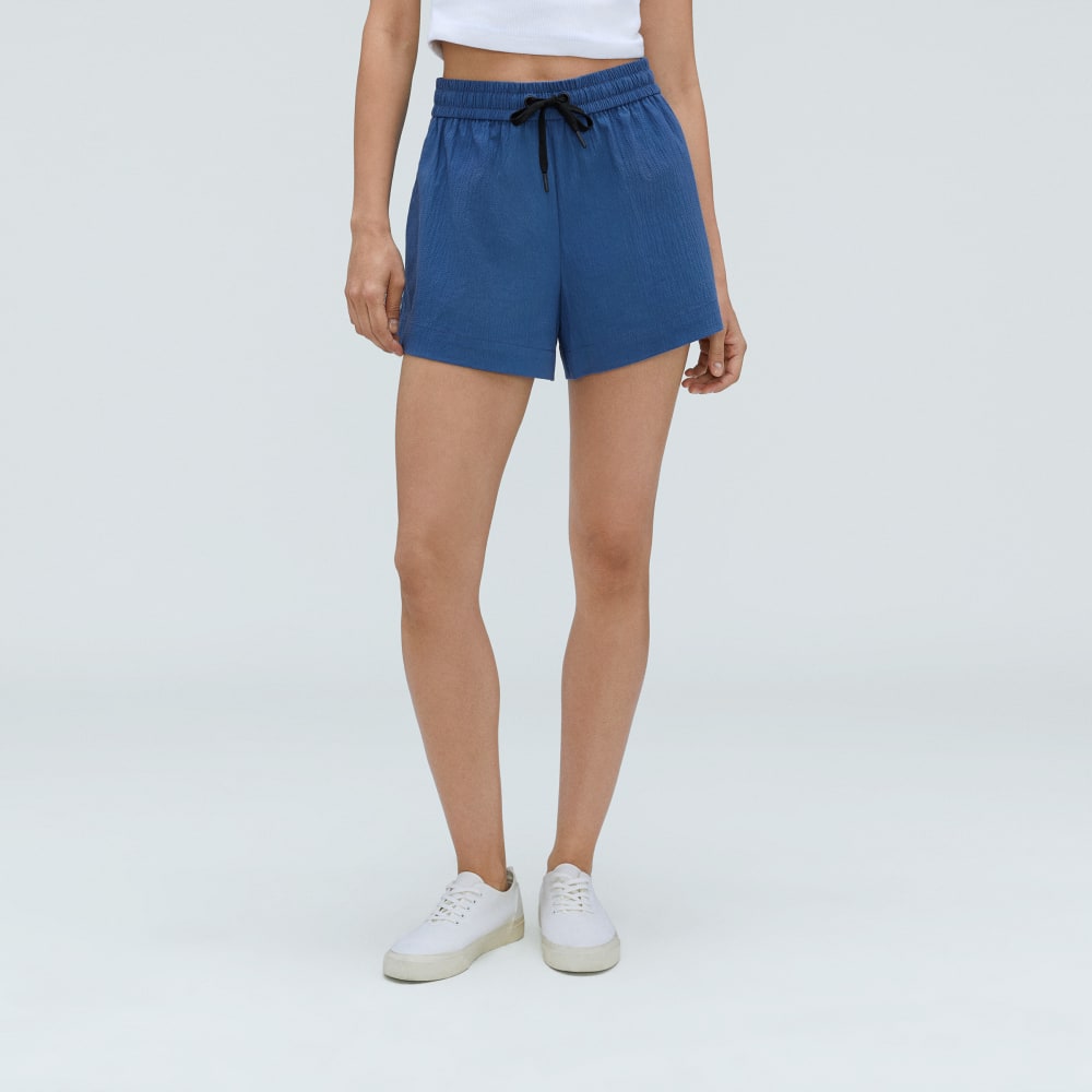 The Seersucker Boxer Short in Deep Blue — alternate view