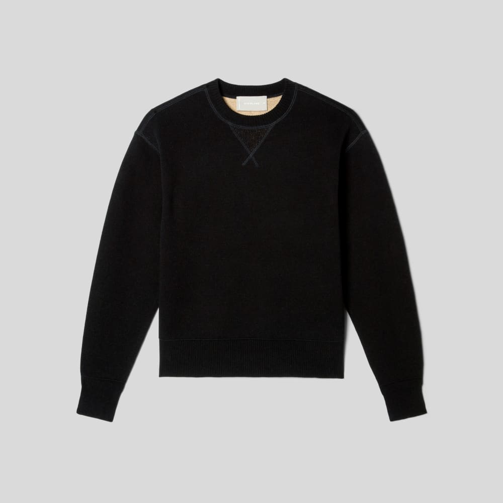 The Cotton-Merino Sweatshirt in Black — alternate view
