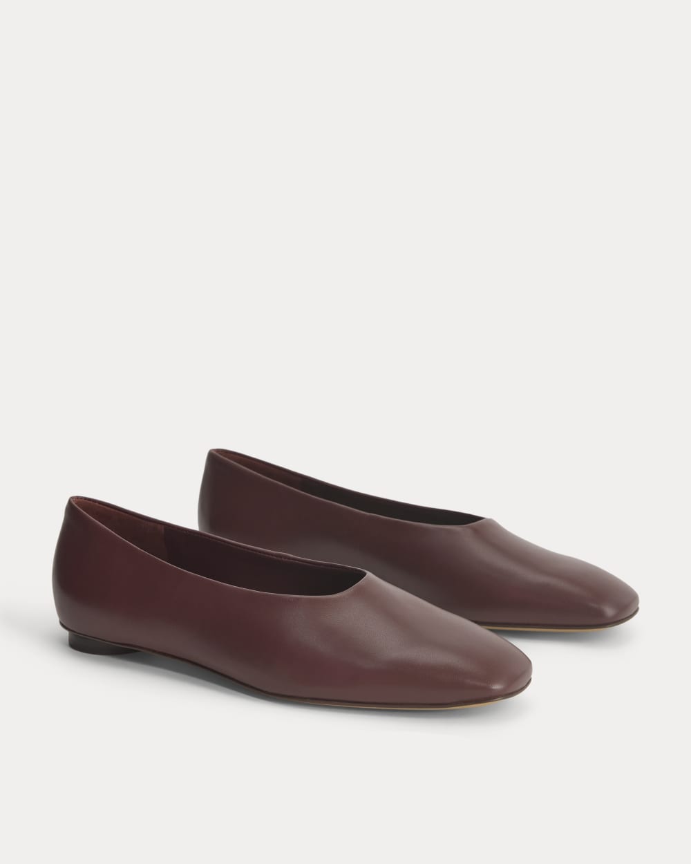 Gallery Square-Toe Flat in Burgundy — alternate view