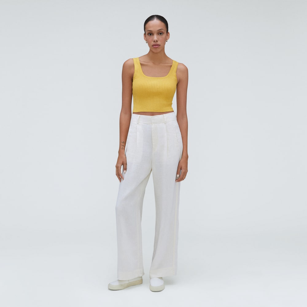 The Cotton-Merino Cami in Dandelion — detail view