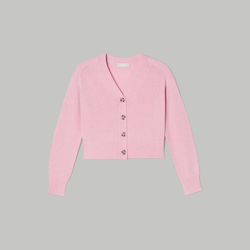 The Cashmere Cardigan in Bubblegum — alternate view