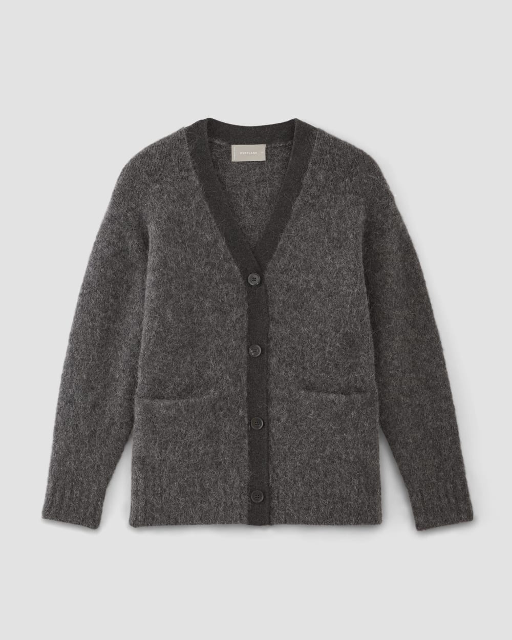 The SuperFuzz Alpaca Cardigan in Dark Charcoal — alternate view