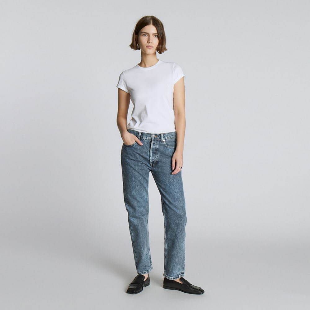The Rigid Slouch Jean in Acid Wash — detail view