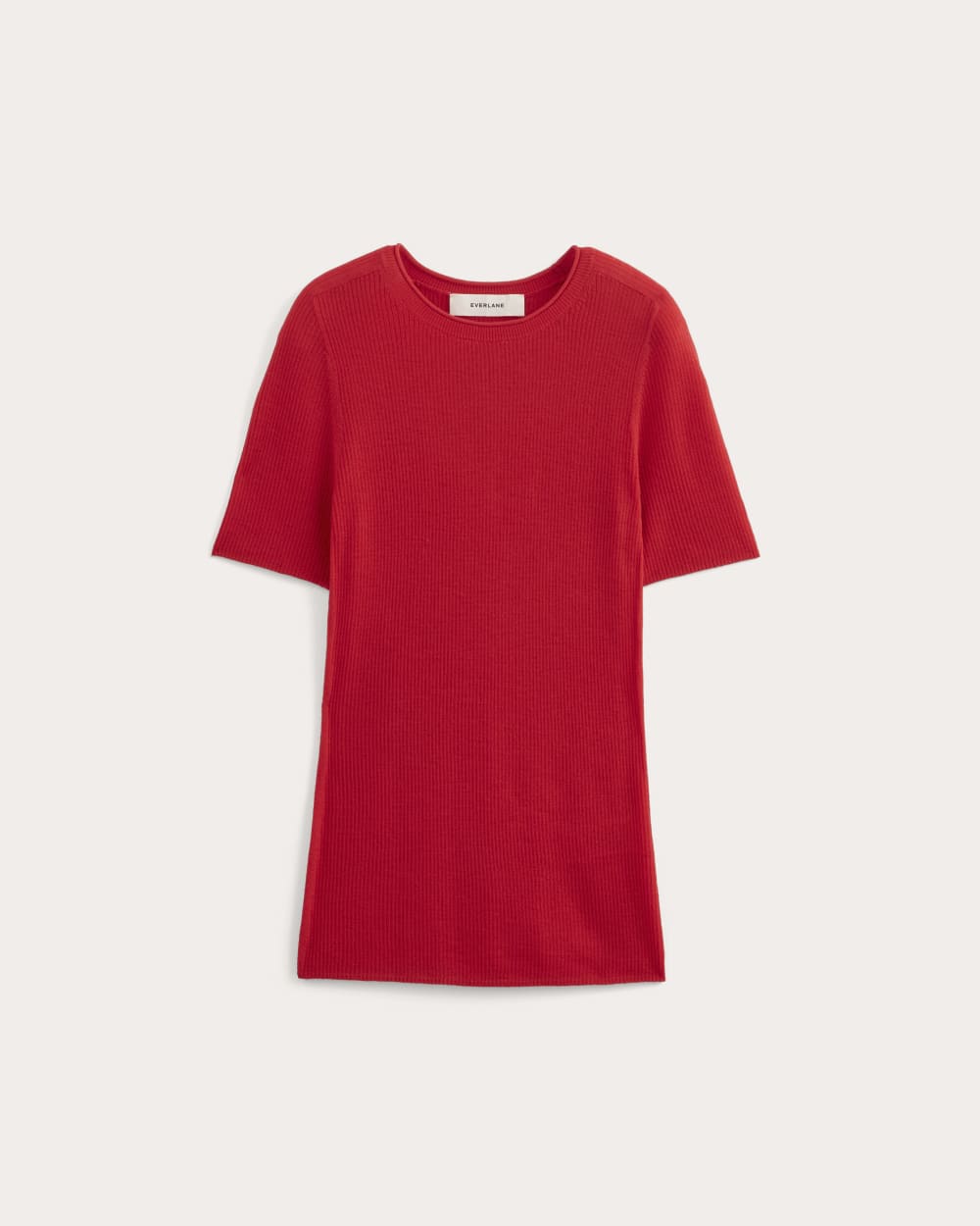 The Sweater Tee in Ultrasoft Merino in Classic Red — alternate view