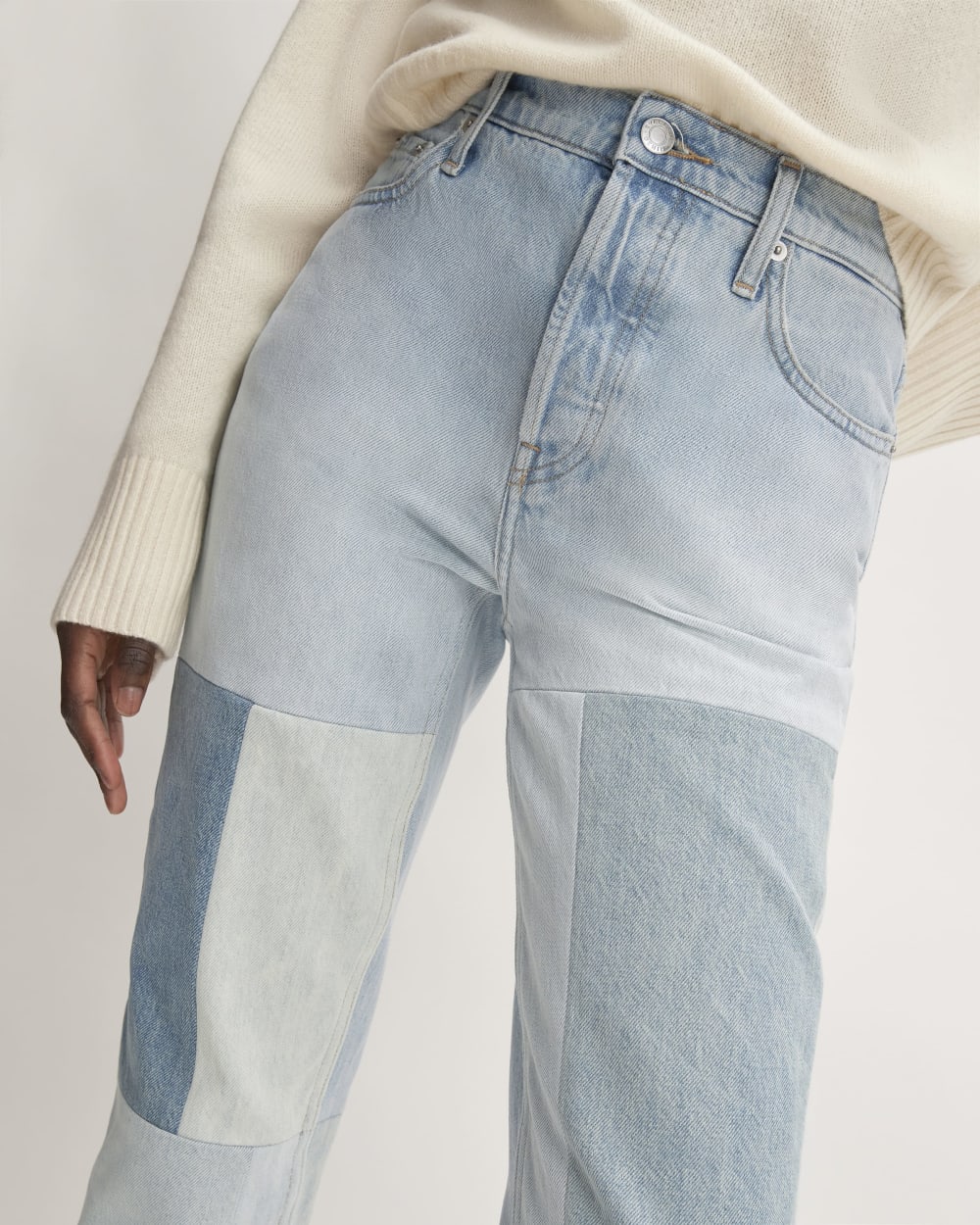 The ’90s Cheeky® Mended Jean in Patched Indigo — detail view
