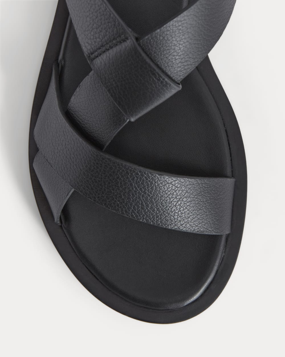 The City Strap Sandal in Black — detail view