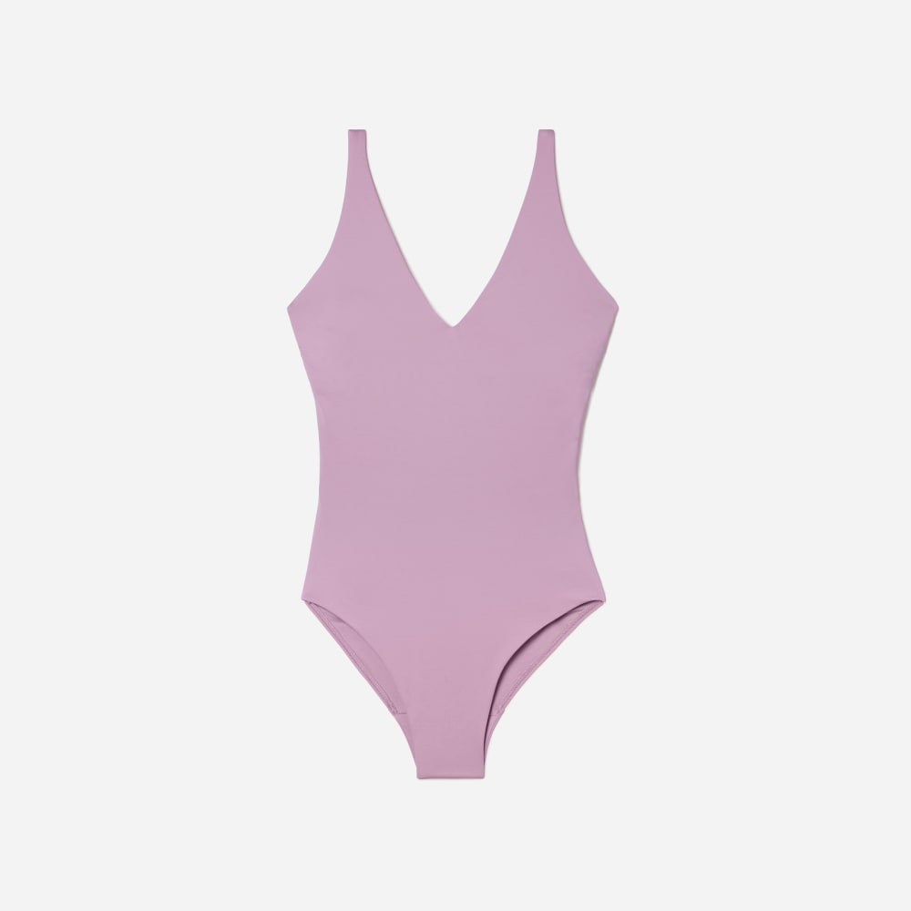 The V-Neck One-Piece in Lilac — front view