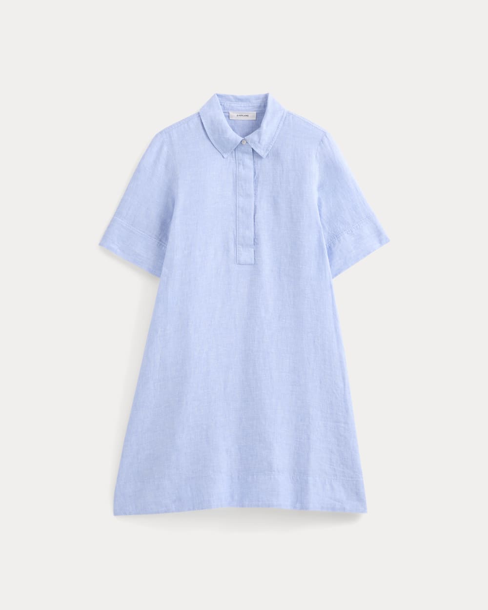 Mini Popover Shirtdress in Linen in Light Blue — alternate view