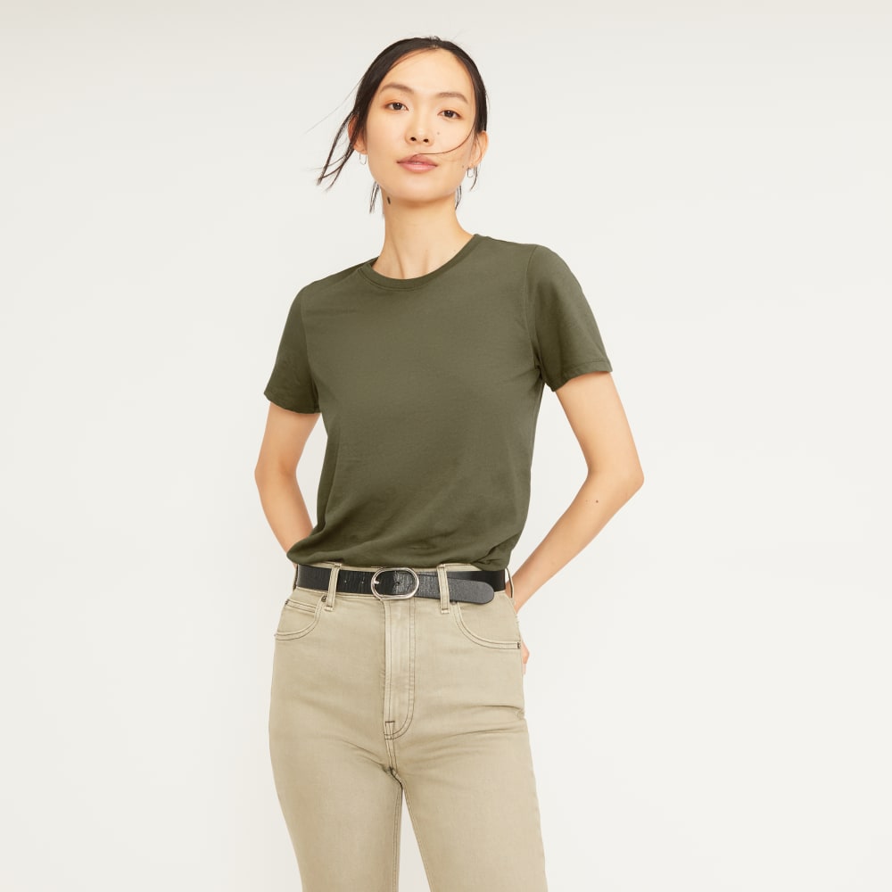 The Organic Cotton Crew Tee in Kalamata — front view