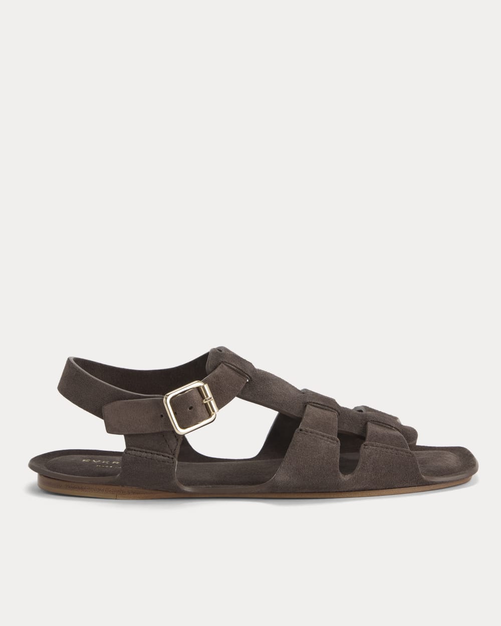 Made in Italy Opanka Sandal in Cacoa Suede — front view