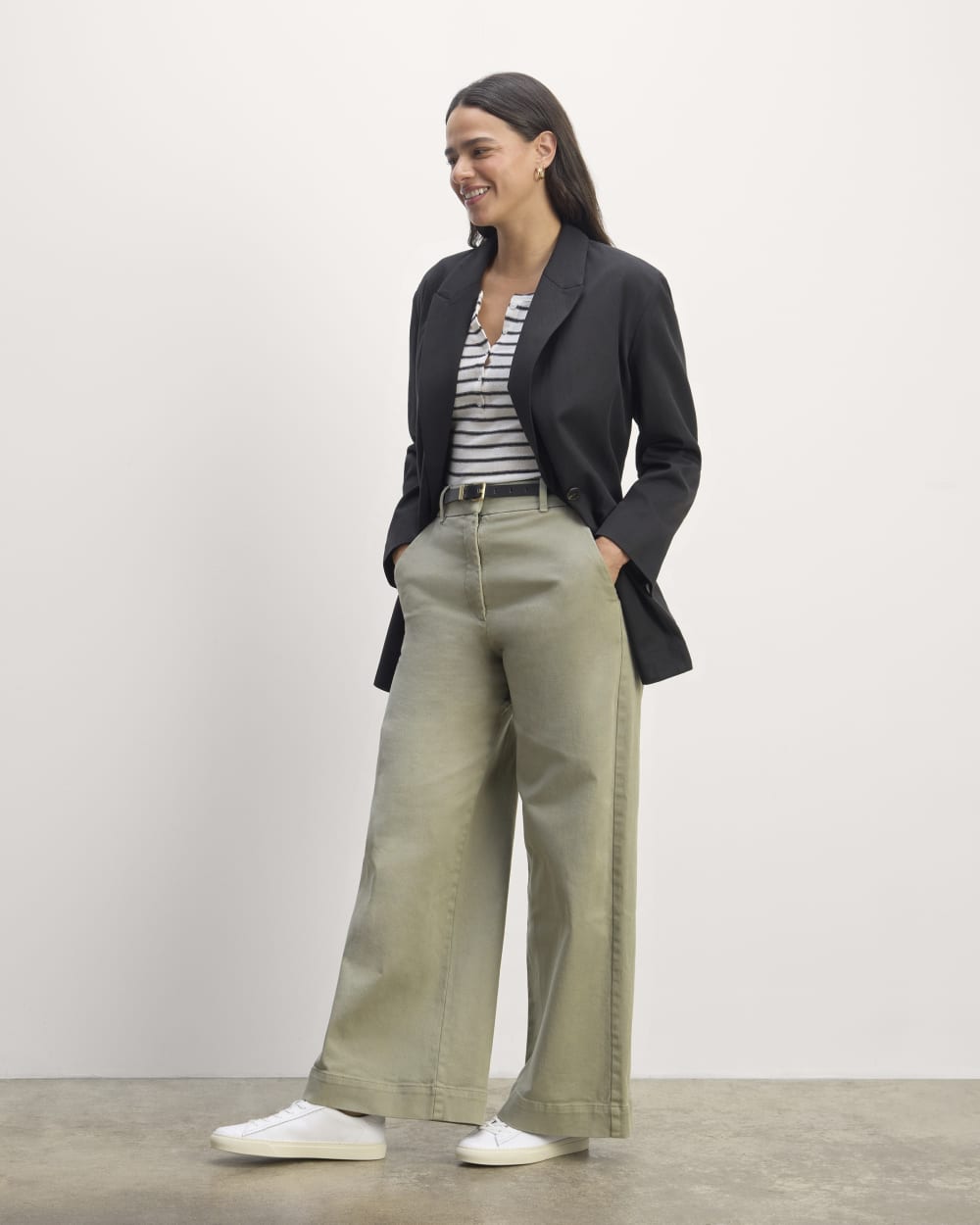 The Phoebe Trouser in Sage Green — front view