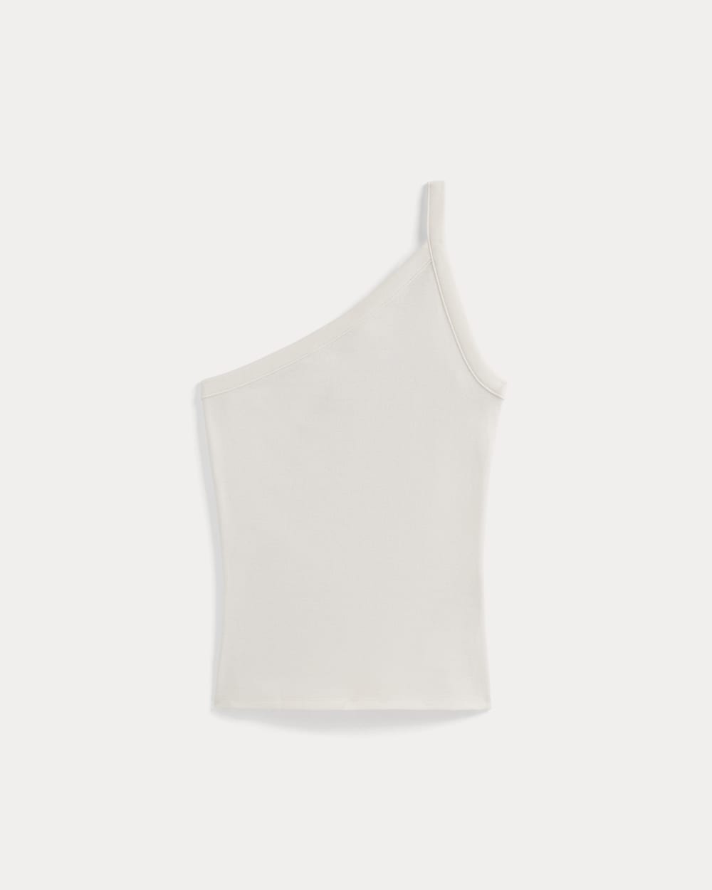 RetroSoft Cotton One-Shoulder Tank in Bone — alternate view