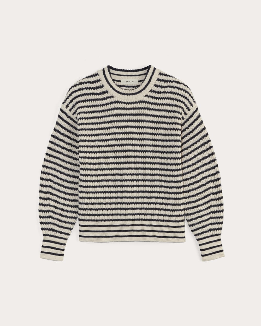 The Cocoon Crew in Everyday Cotton in Canvas / Navy — alternate view