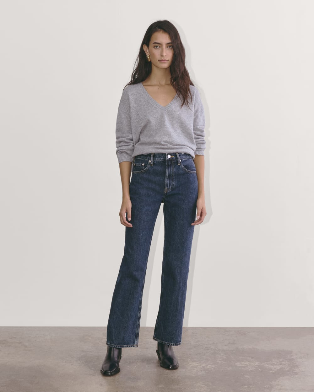 The Cheeky Straight Jean in Indigo — detail view