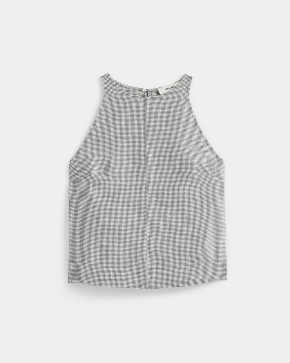 The Linen High-Neck Tank in Agave Green — alternate view
