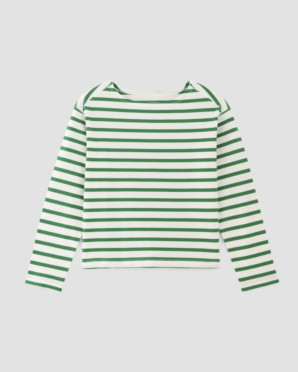 The Mariner Tee in Bone / Grass Green — alternate view