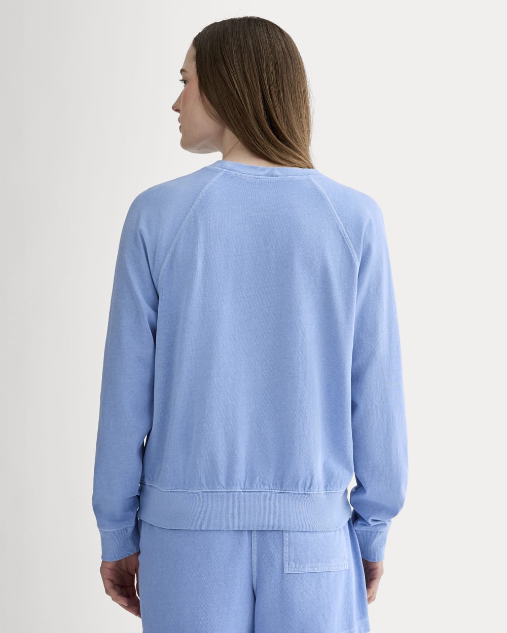 The Off-Duty Long-Sleeve Tee in Granada Sky Blue Garment Dye — detail view