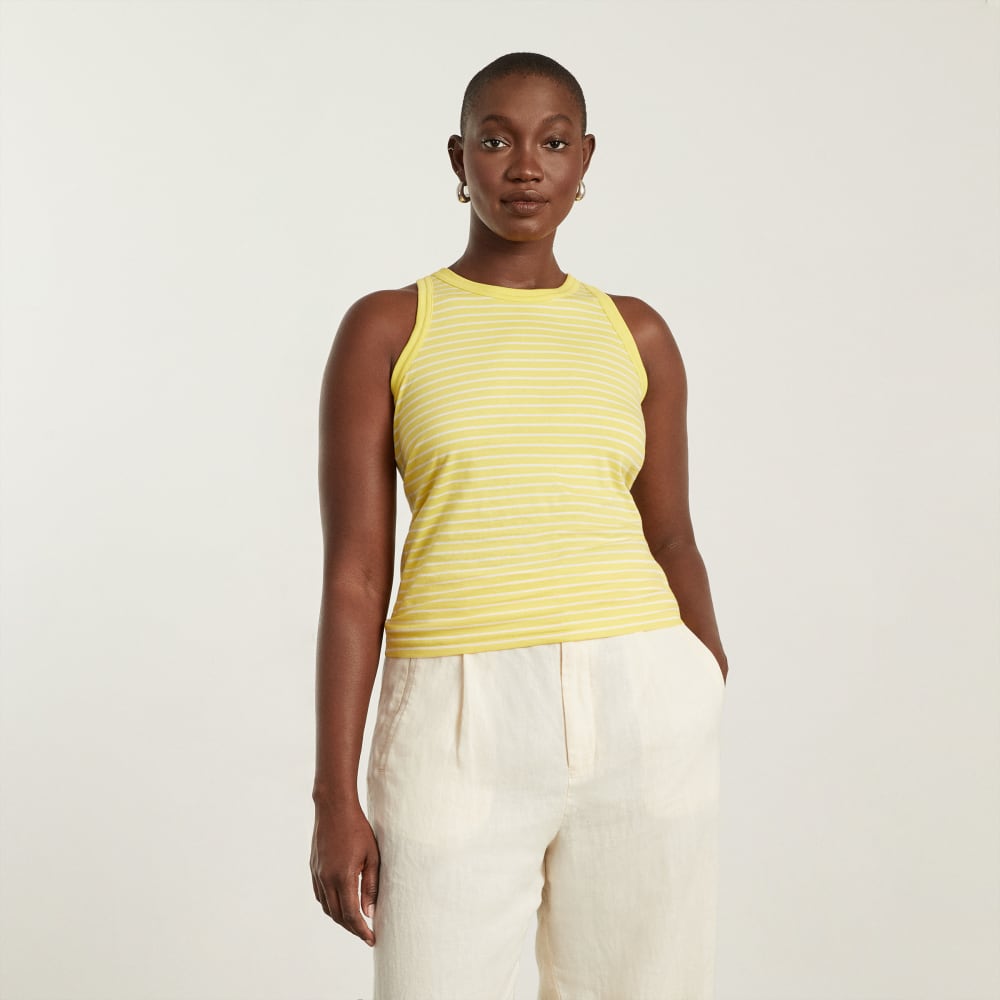 The Tank in Essential Cotton in Acacia / Tan — front view