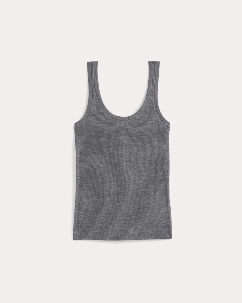 The Light Ribbed Cami in Ultrasoft Merino in Heather Mid Grey — alternate view