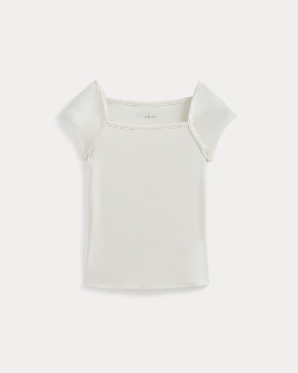 RetroSoft Cotton Square-Neck Tee in Bone — alternate view
