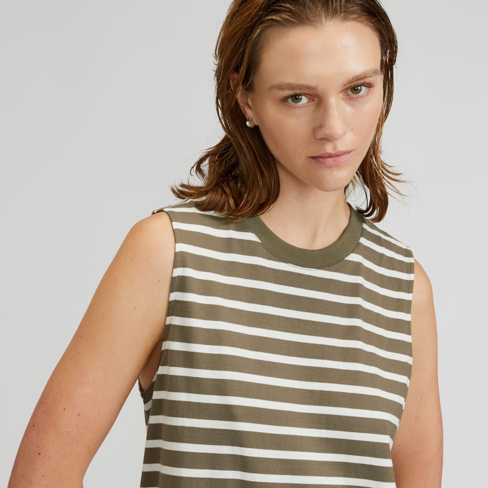 The Weekend Tank Dress in Kalamata / Canvas Tan — detail view