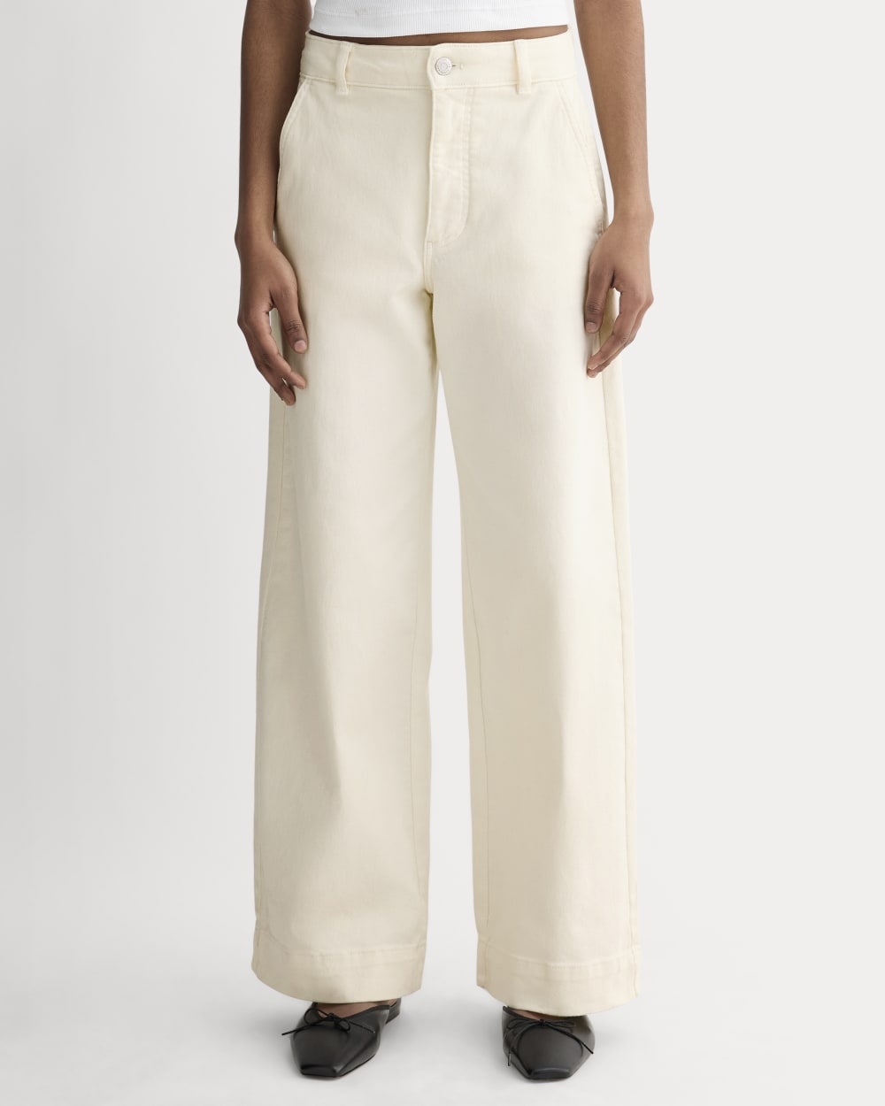 The Utility Wide-Leg Pant in Bone — detail view