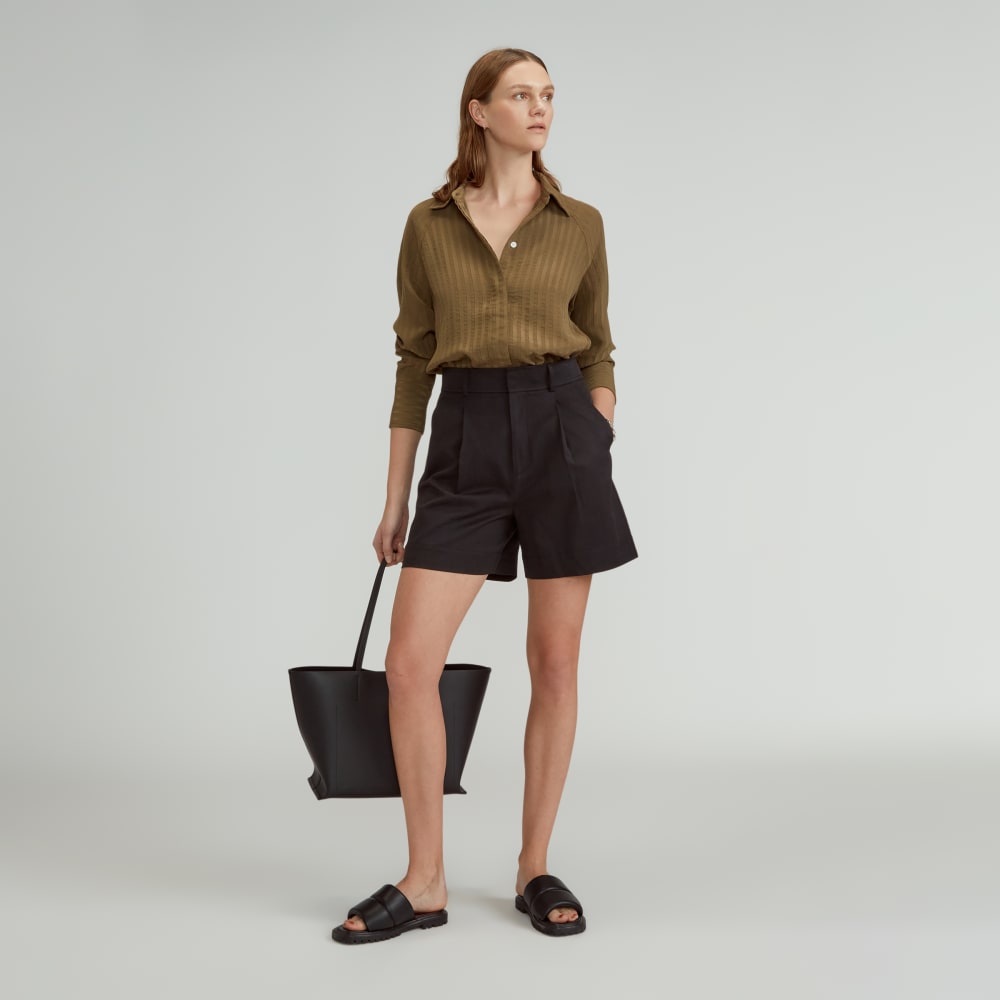 The Draper Short in Buttersmooth in Black — front view