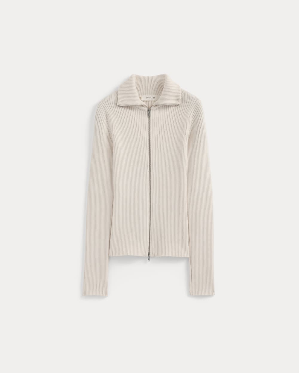 Full-Zip Ribbed Jacket in Everyday Cotton in Canvas — alternate view