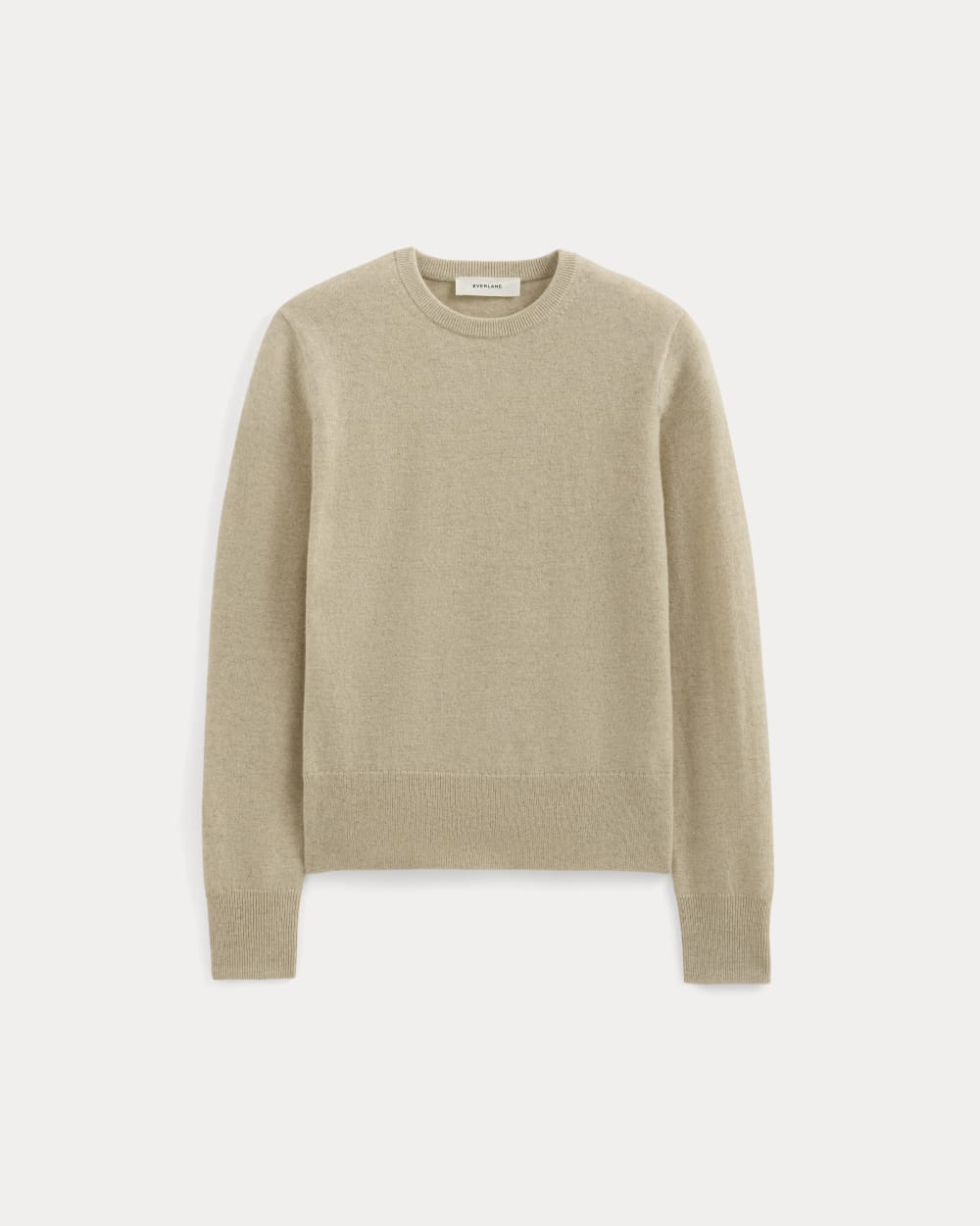 Cashmere Slim Crew Sweater in Heather Light Camel — alternate view