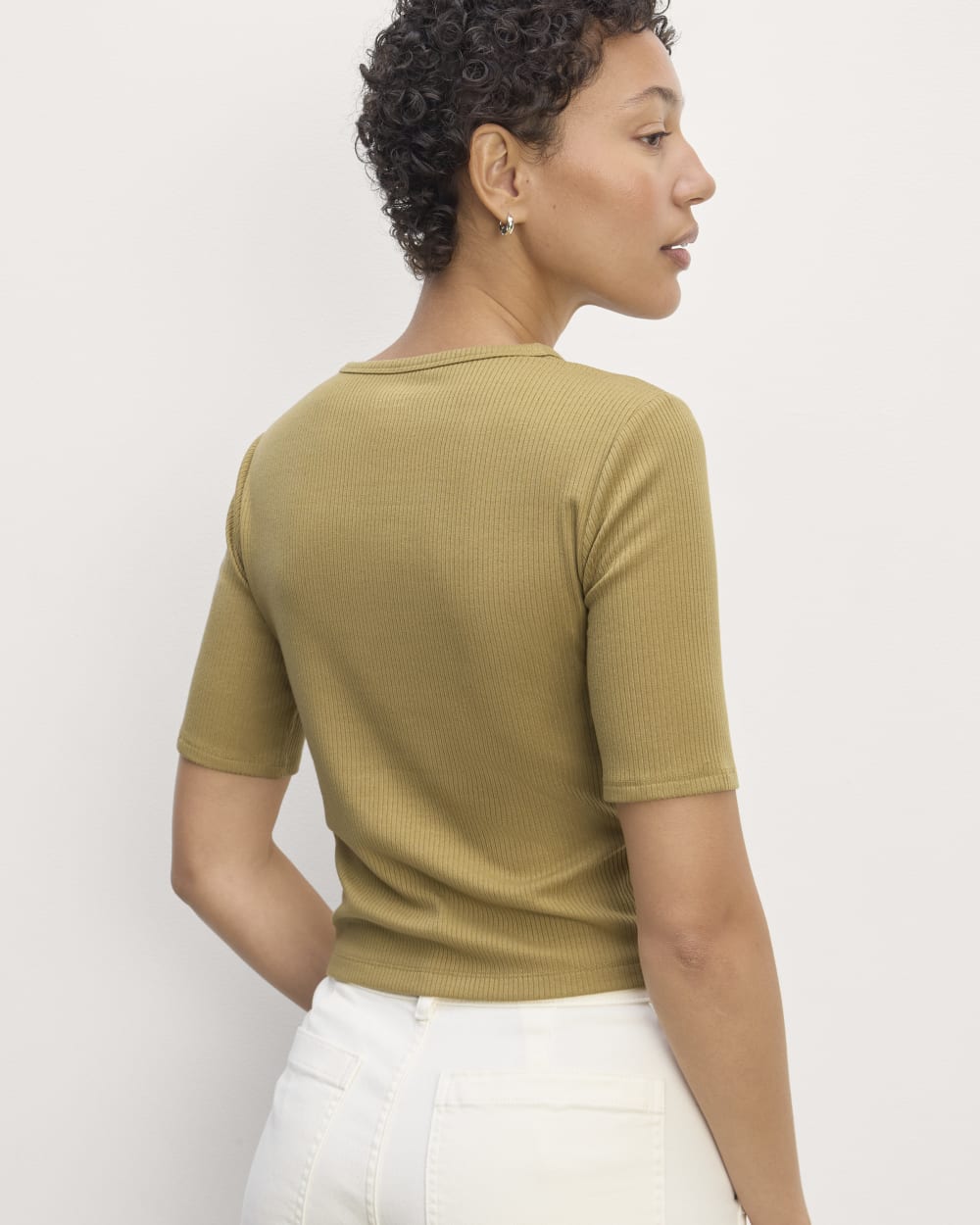 The Shimmy Tee in Fennel Seed — detail view