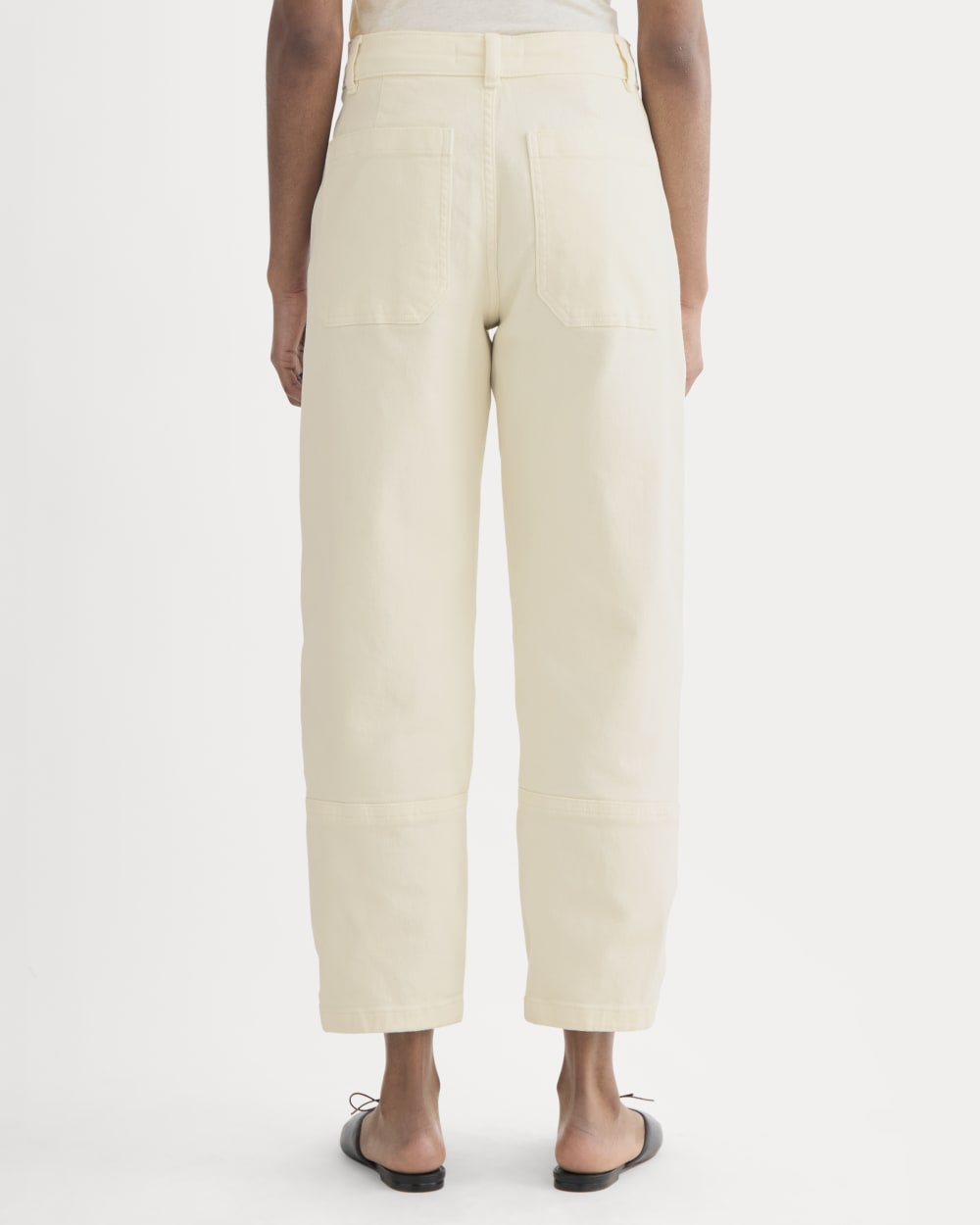 The Utility Barrel Pant in Bone — detail view