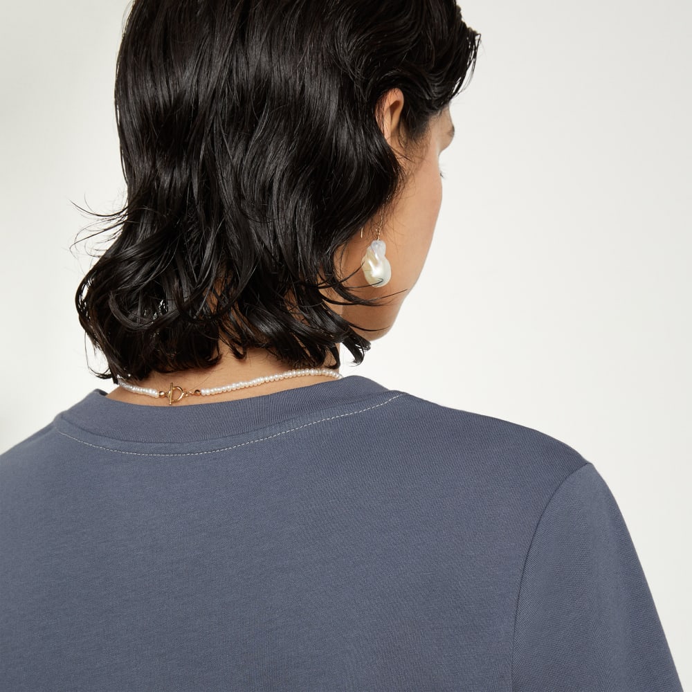 The Organic Cotton Weekend Tee Dress in Atlantic — detail view