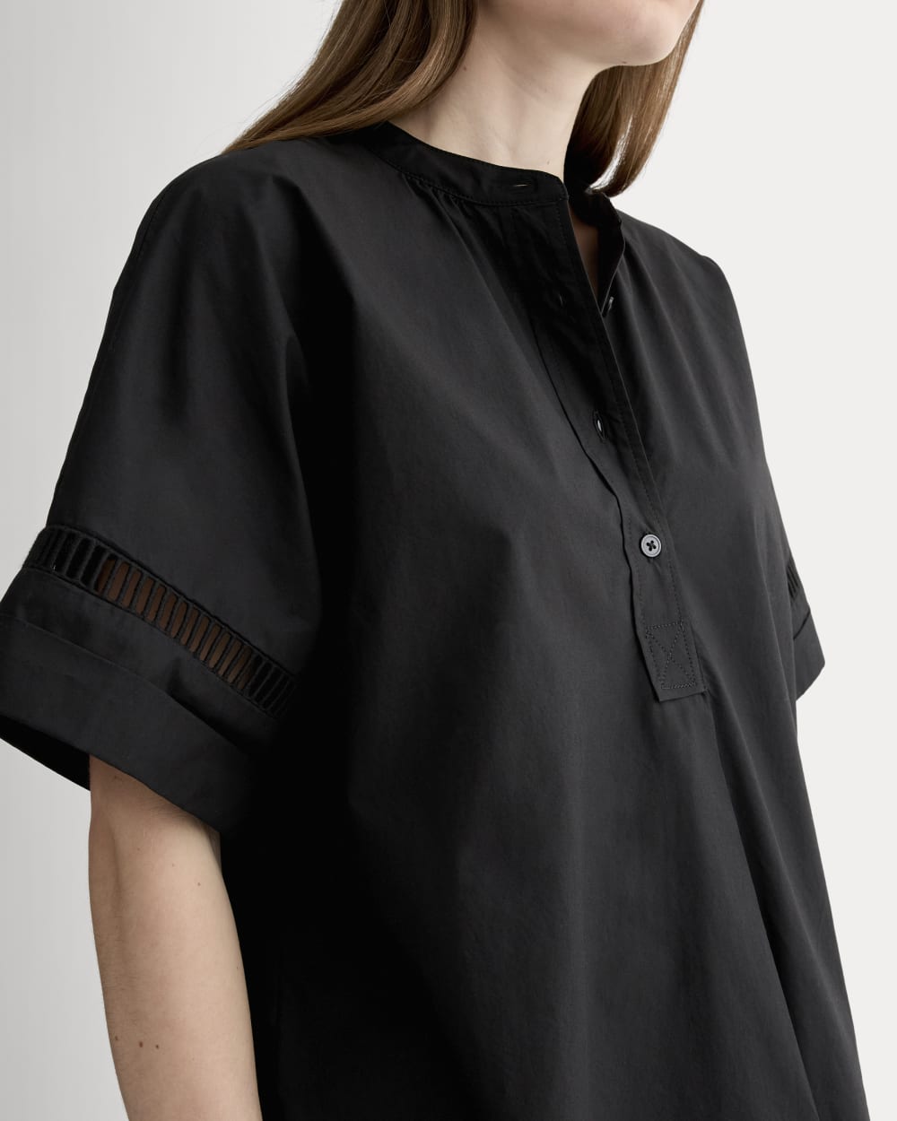 The Lace Trim Popover in Black — detail view