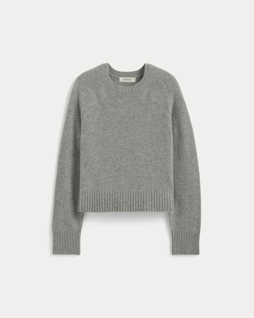 The Boxy Crew in Cashmere in Light Heather Grey — alternate view