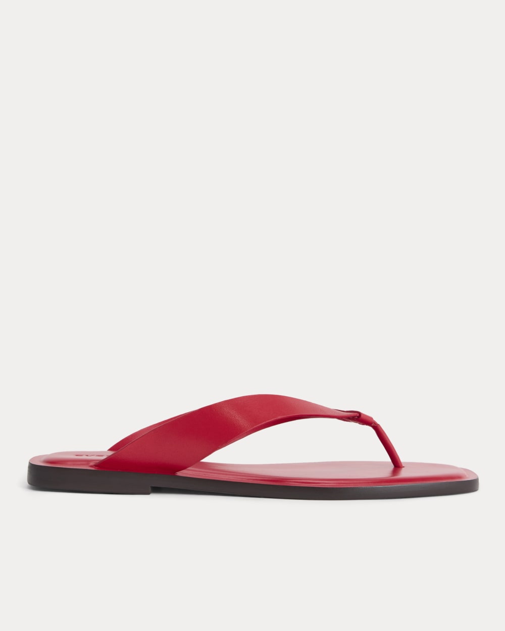 The Leather Flip Flop in Classic Red Leather — front view