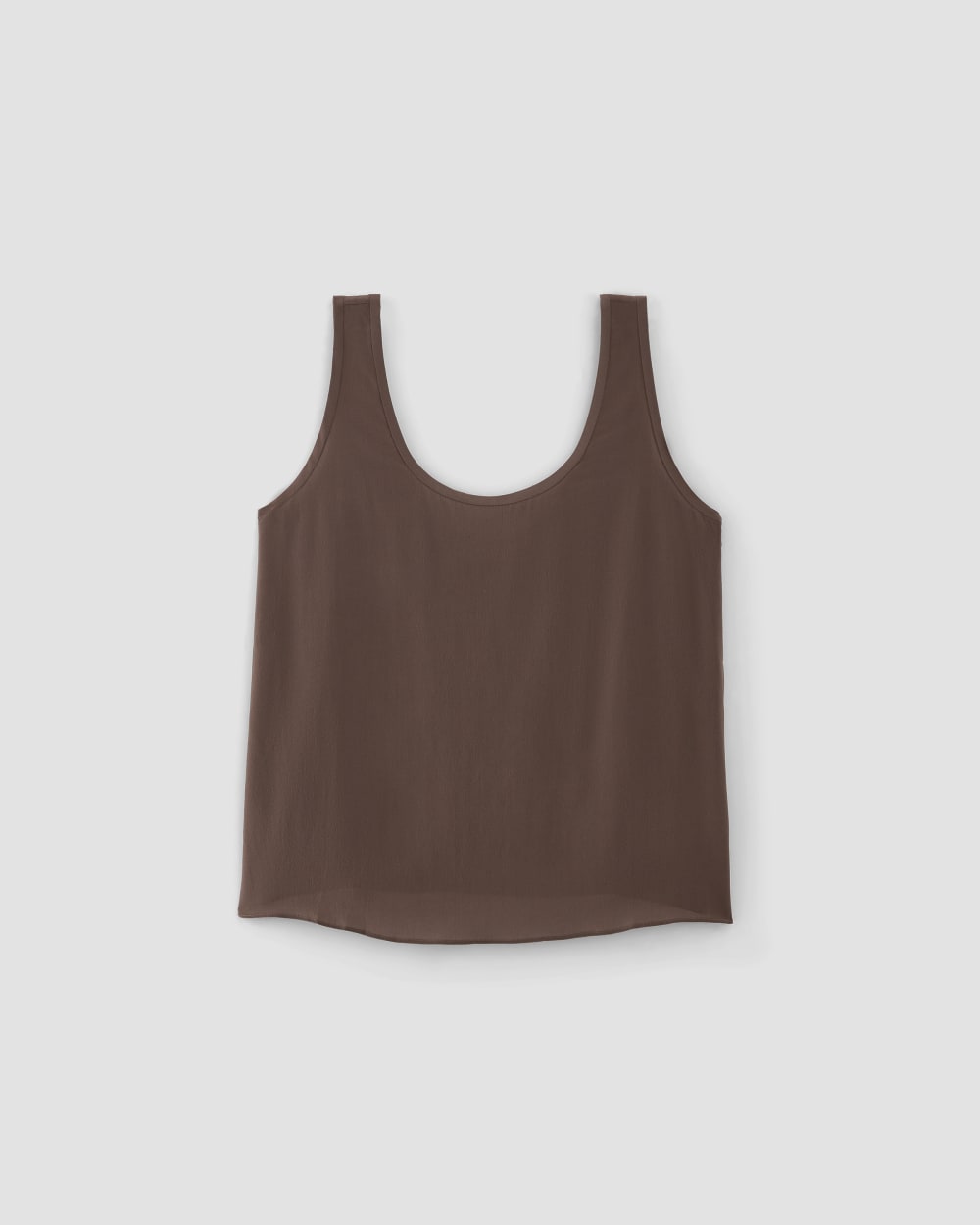 The Scoop Tank in Washable Silk in Cocoa — alternate view