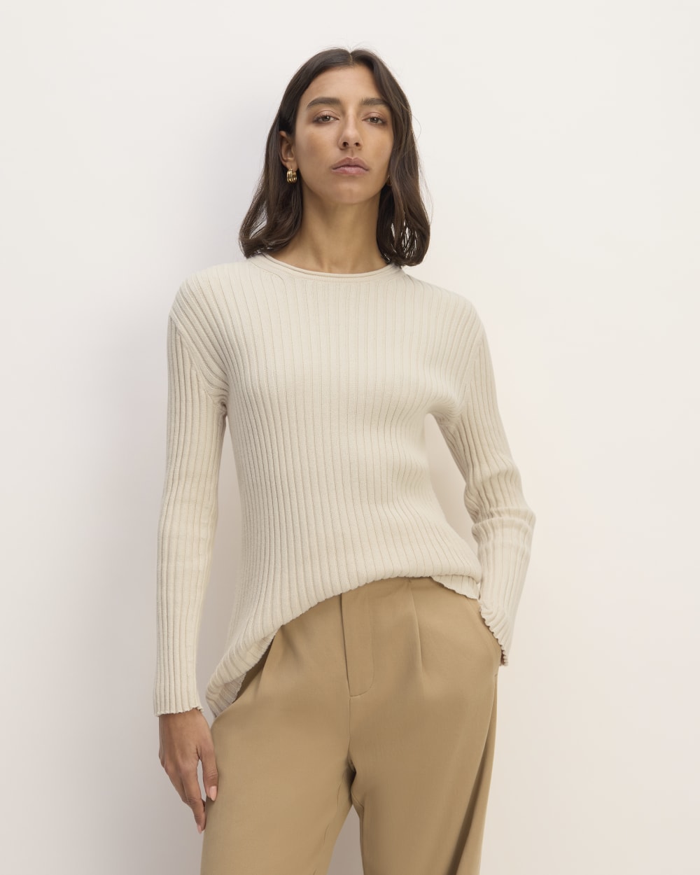 The Cotton Rib Crew in Canvas — front view