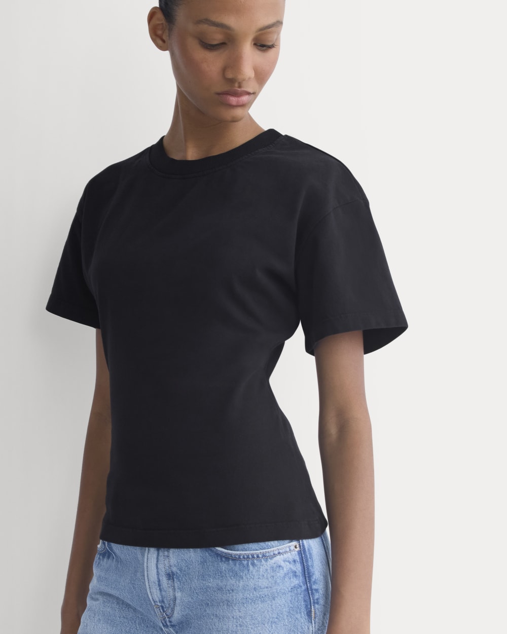 Everlane x Elena Bonvicini 73 Tee in Closing Time — detail view