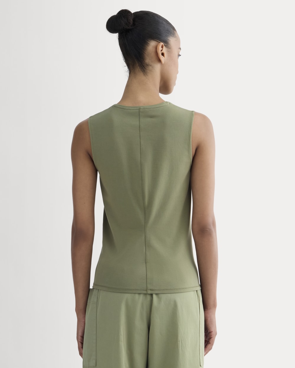 The Form Tank in Lichen Green — detail view