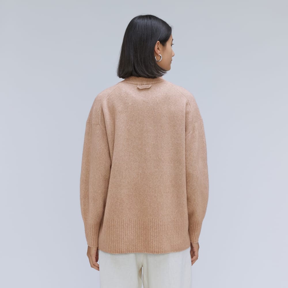 The Cozy-Stretch Pullover in Taupe Grey — detail view