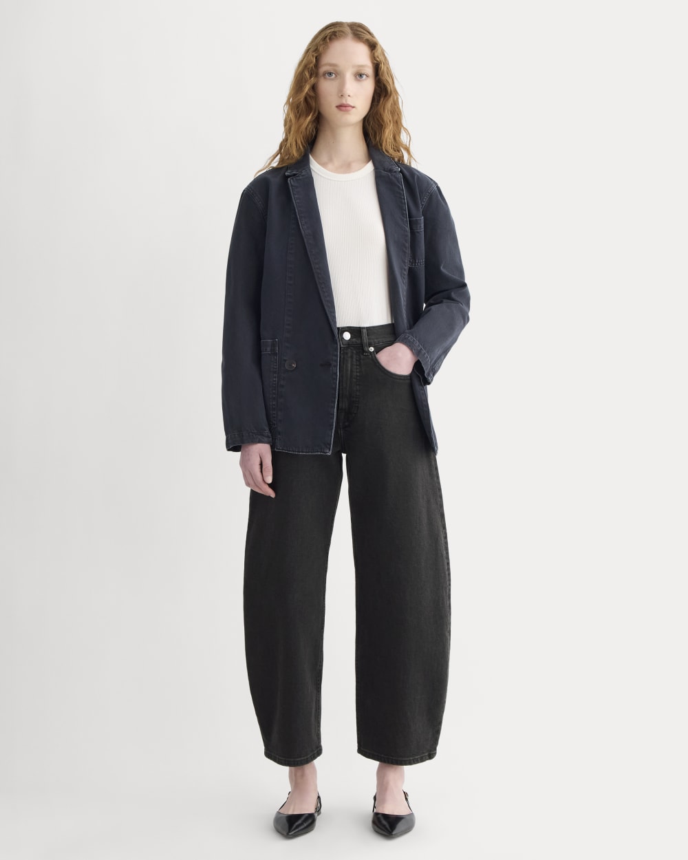 The Way-High® Curve Jean in Washed Black — front view