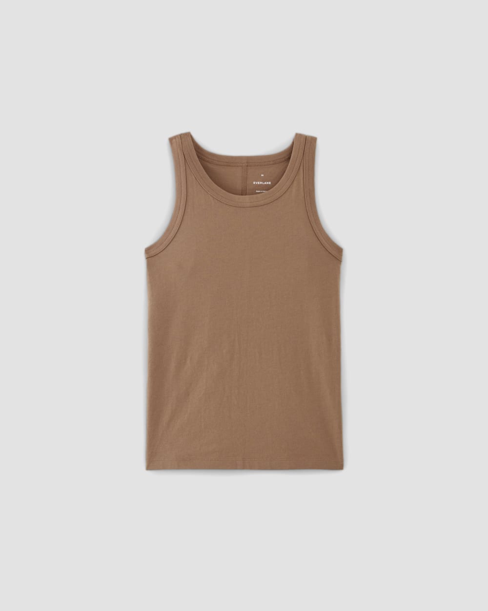 The Tank in Essential Cotton in Carob Brown — alternate view