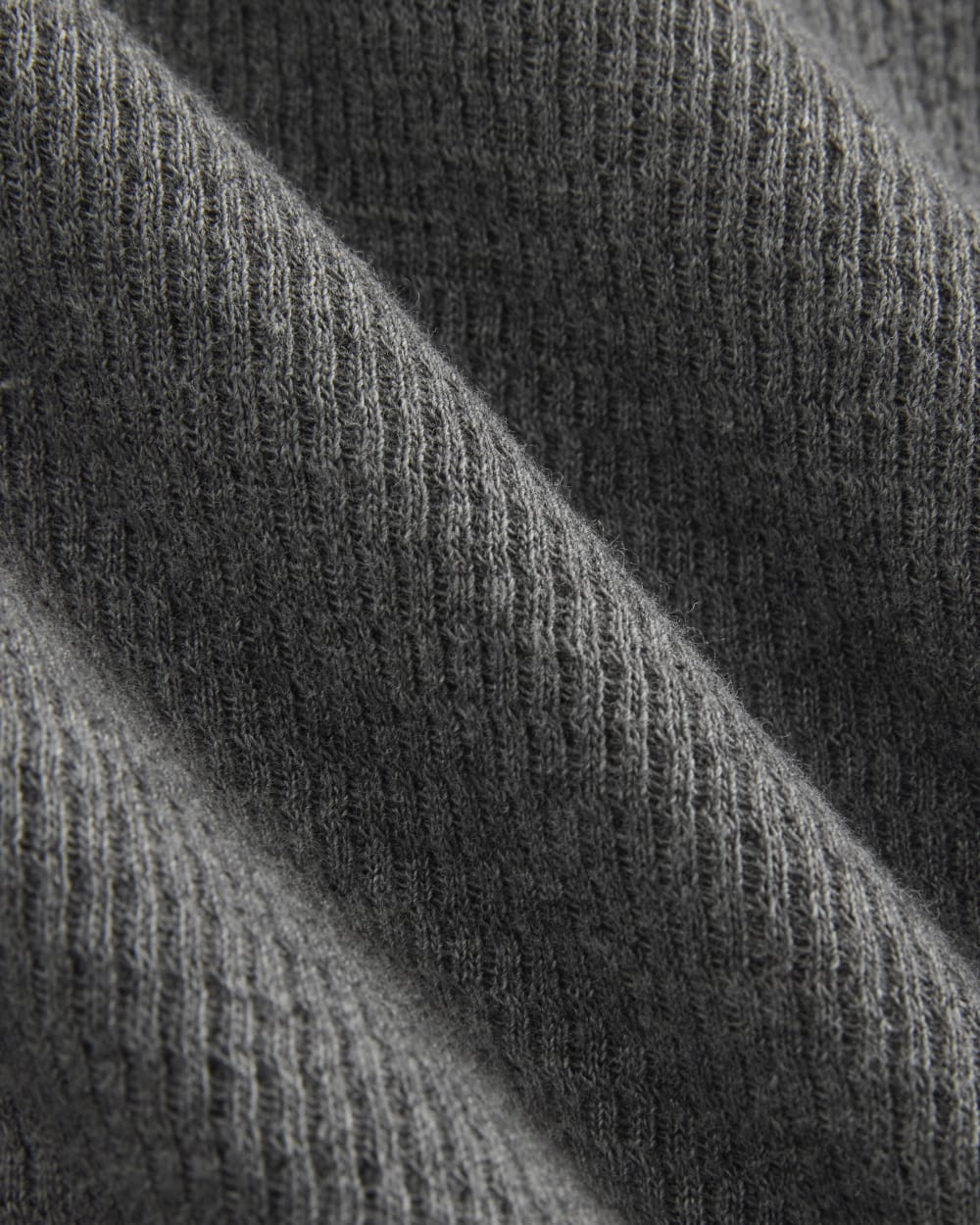 Slim-Fit Crew in Cozy Waffle in Heathered Charcoal — detail view