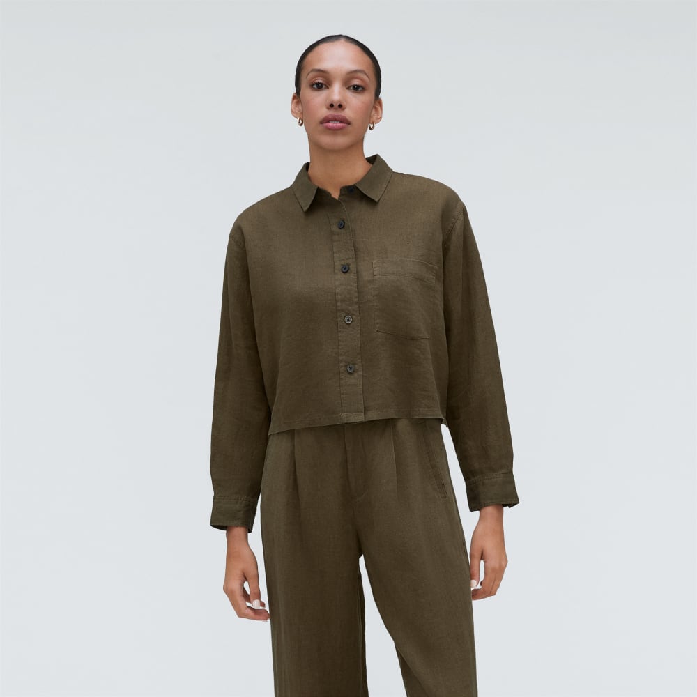 The Linen Way Short Shirt in Beech — alternate view